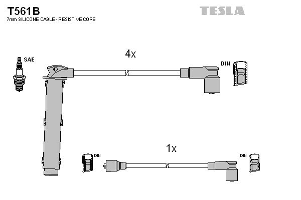 TESLA Комплект проводов зажигания T561B