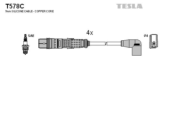 TESLA uždegimo laido komplektas T578C