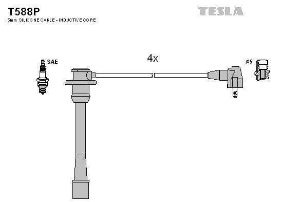 TESLA uždegimo laido komplektas T588P