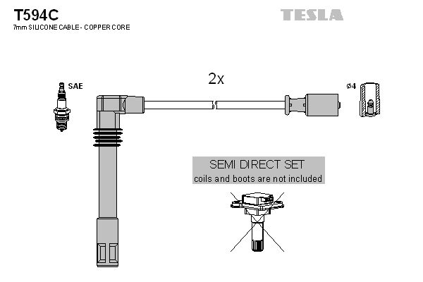 TESLA Комплект проводов зажигания T594C