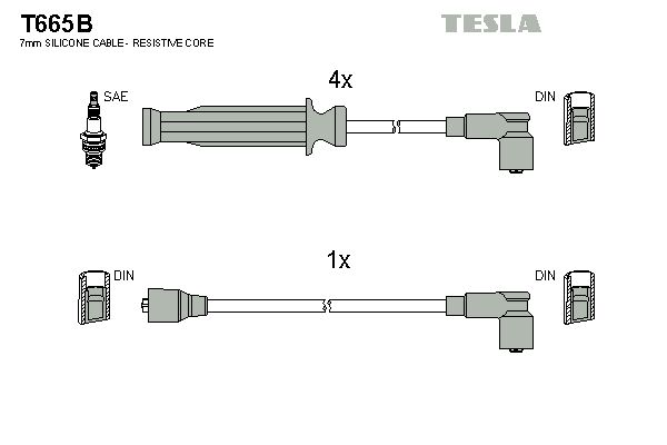 TESLA Комплект проводов зажигания T665B