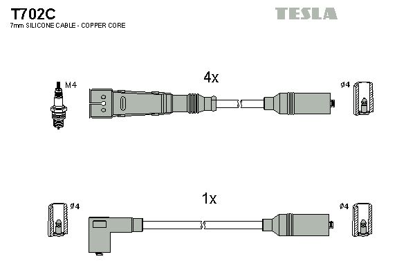 TESLA uždegimo laido komplektas T702C