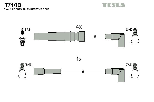 TESLA uždegimo laido komplektas T710B