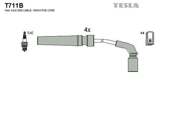 TESLA uždegimo laido komplektas T711B