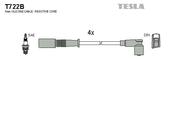 TESLA Комплект проводов зажигания T722B