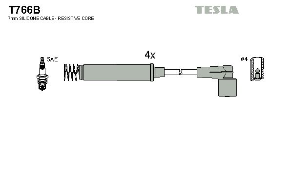 TESLA uždegimo laido komplektas T766B