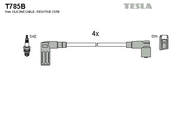 TESLA Комплект проводов зажигания T785B