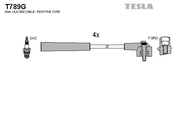 TESLA Комплект проводов зажигания T789G
