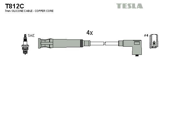 TESLA Комплект проводов зажигания T812C