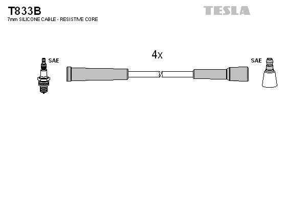 TESLA uždegimo laido komplektas T833B