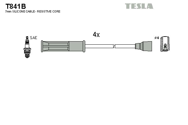 TESLA Комплект проводов зажигания T841B