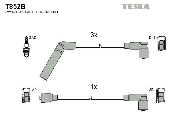 TESLA Комплект проводов зажигания T852B