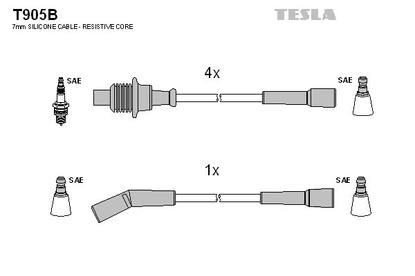 TESLA Комплект проводов зажигания T905B