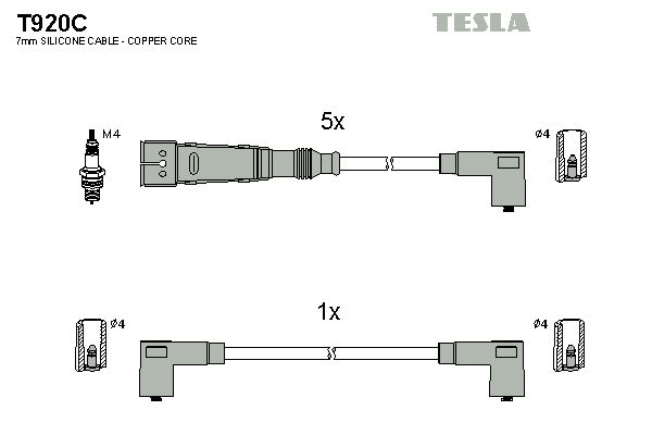 TESLA Комплект проводов зажигания T920C