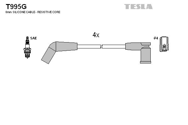 TESLA Комплект проводов зажигания T995G