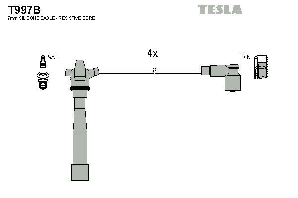 TESLA uždegimo laido komplektas T997B