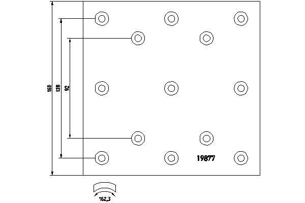 TEXTAR stabdžių antdėklo rinkinys, būgninis stabdys 1987701