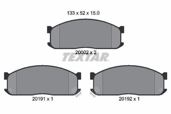 TEXTAR Комплект тормозных колодок, дисковый тормоз 2000201