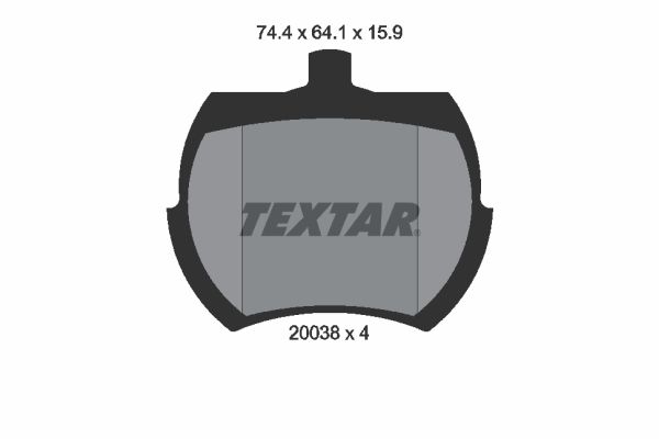 TEXTAR stabdžių trinkelių rinkinys, diskinis stabdys 2003801