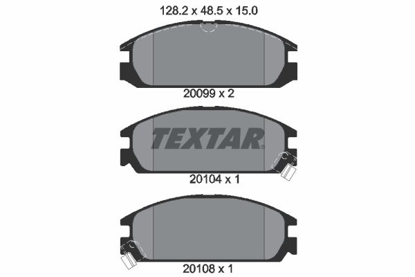 TEXTAR stabdžių trinkelių rinkinys, diskinis stabdys 2009902