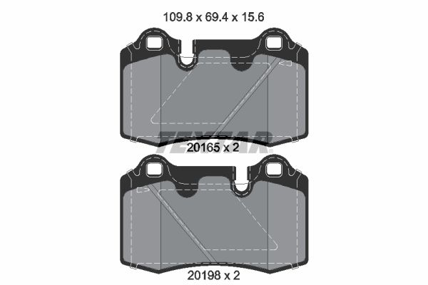 TEXTAR Комплект тормозных колодок, дисковый тормоз 2016501