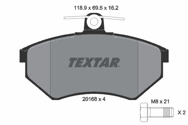 TEXTAR stabdžių trinkelių rinkinys, diskinis stabdys 2016801