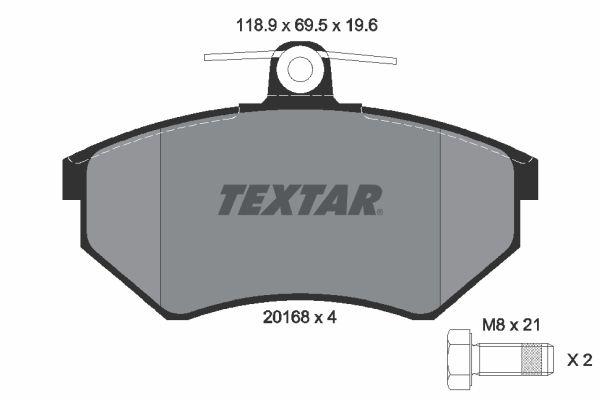 TEXTAR stabdžių trinkelių rinkinys, diskinis stabdys 2016804