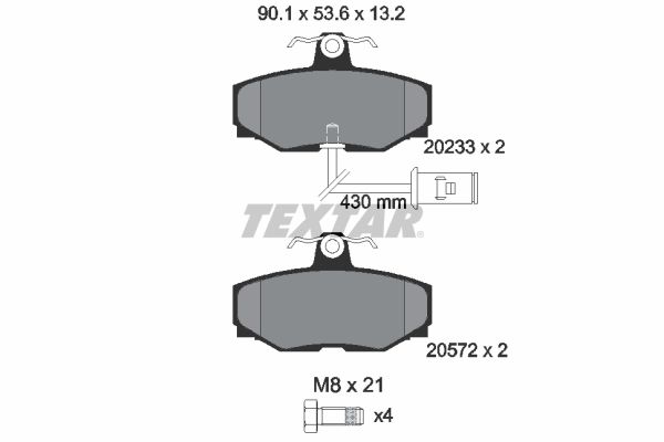 TEXTAR Комплект тормозных колодок, дисковый тормоз 2023301