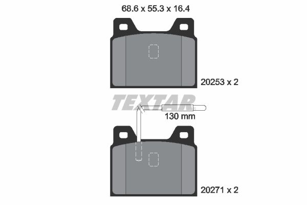 TEXTAR Комплект тормозных колодок, дисковый тормоз 2025301