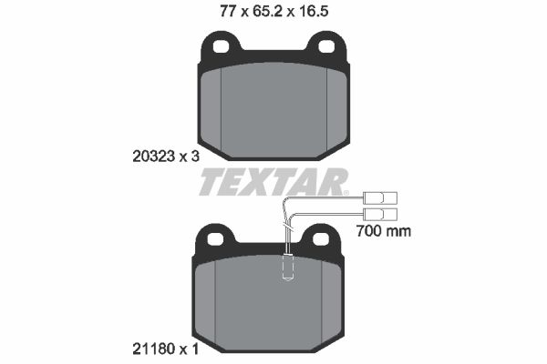 TEXTAR Комплект тормозных колодок, дисковый тормоз 2032304