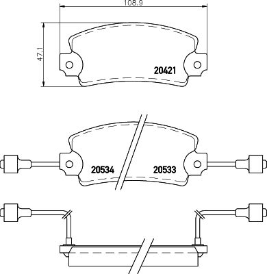TEXTAR Комплект тормозных колодок, дисковый тормоз 2042103