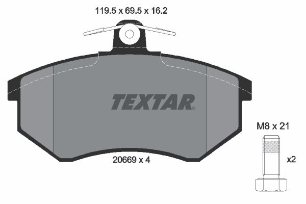 TEXTAR Комплект тормозных колодок, дисковый тормоз 2066904