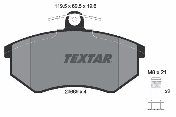 TEXTAR stabdžių trinkelių rinkinys, diskinis stabdys 2066921