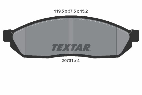 TEXTAR stabdžių trinkelių rinkinys, diskinis stabdys 2073101