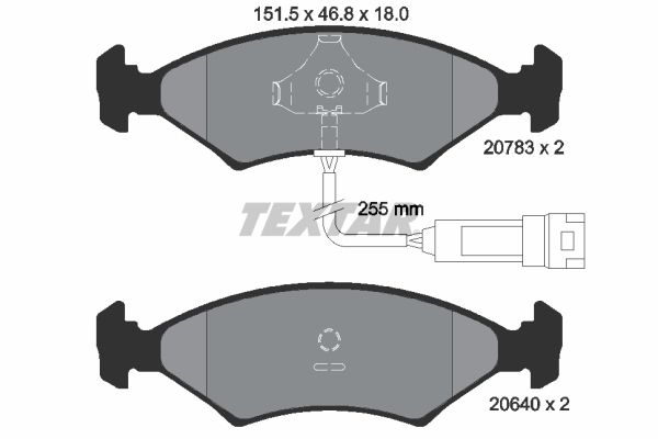 TEXTAR Комплект тормозных колодок, дисковый тормоз 2078302