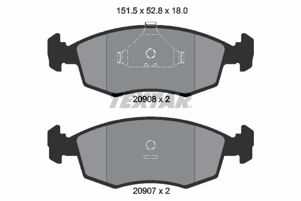 TEXTAR Комплект тормозных колодок, дисковый тормоз 2090802