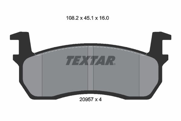 TEXTAR stabdžių trinkelių rinkinys, diskinis stabdys 2095701