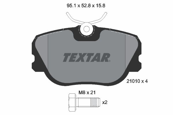 TEXTAR Комплект тормозных колодок, дисковый тормоз 2101002