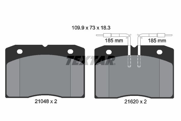TEXTAR Комплект тормозных колодок, дисковый тормоз 2104801