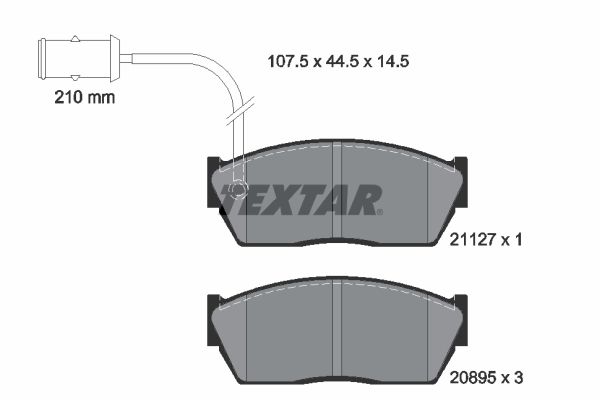 TEXTAR Комплект тормозных колодок, дисковый тормоз 2112701