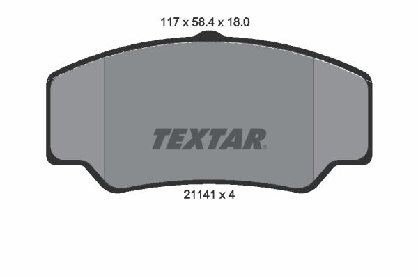TEXTAR stabdžių trinkelių rinkinys, diskinis stabdys 2114103