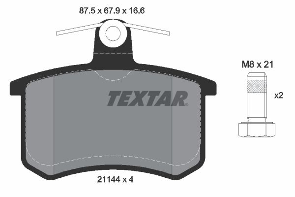 TEXTAR stabdžių trinkelių rinkinys, diskinis stabdys 2114401