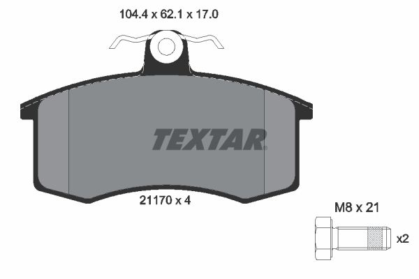 TEXTAR stabdžių trinkelių rinkinys, diskinis stabdys 2117002