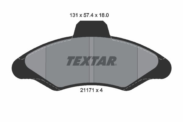 TEXTAR stabdžių trinkelių rinkinys, diskinis stabdys 2117105