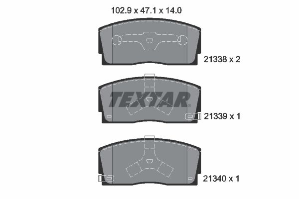 TEXTAR Комплект тормозных колодок, дисковый тормоз 2133801