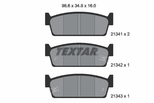 TEXTAR Комплект тормозных колодок, дисковый тормоз 2134101