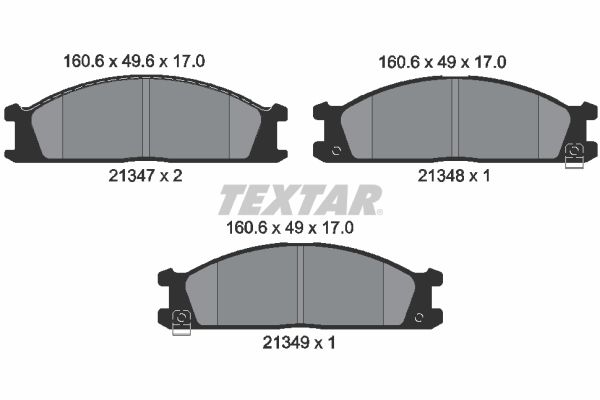 TEXTAR Комплект тормозных колодок, дисковый тормоз 2134702