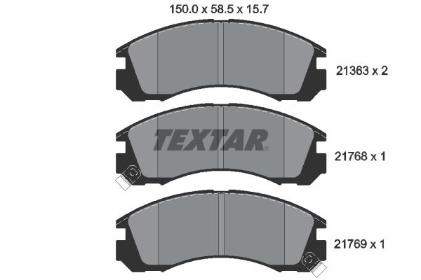 TEXTAR Комплект тормозных колодок, дисковый тормоз 2136301