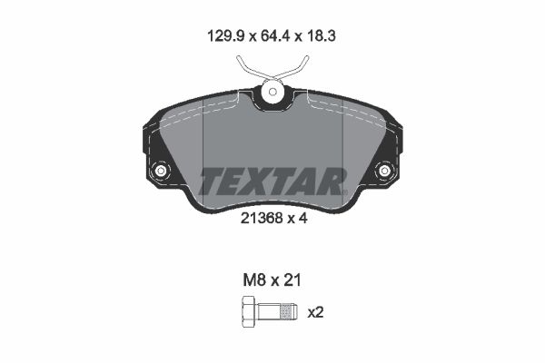 TEXTAR stabdžių trinkelių rinkinys, diskinis stabdys 2136801