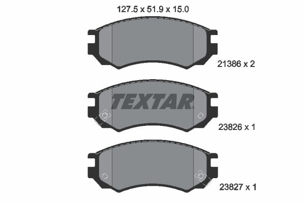 TEXTAR Комплект тормозных колодок, дисковый тормоз 2138604